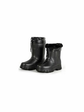 Black Faux Fur Lined Rain Boots